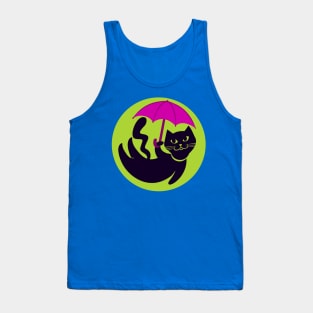 Black Cat/Magenta Umbrella Tank Top